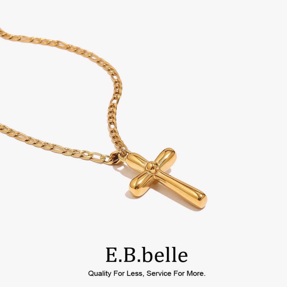 Birth Flower Necklace - E.b. ベベルフィガロ-ステンレス鋼のネックレス,シンプルで滑らかなクロスチェーン,18k,金メッキ,316l