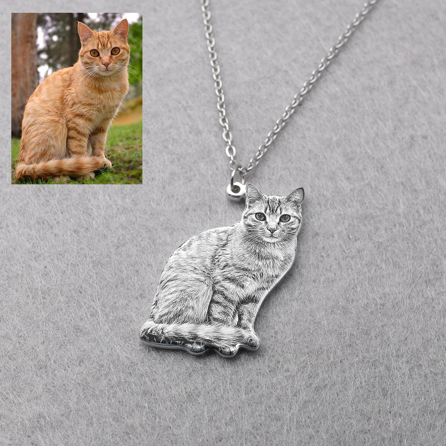 Pet Portrait Custom - パーソナライズされたペット写真ネックレス、カスタムポートレート、あなたの犬のペット写真ネックレス、猫ジュエリー、ペットメモリアルジュエリー、犬愛好家へのギフト