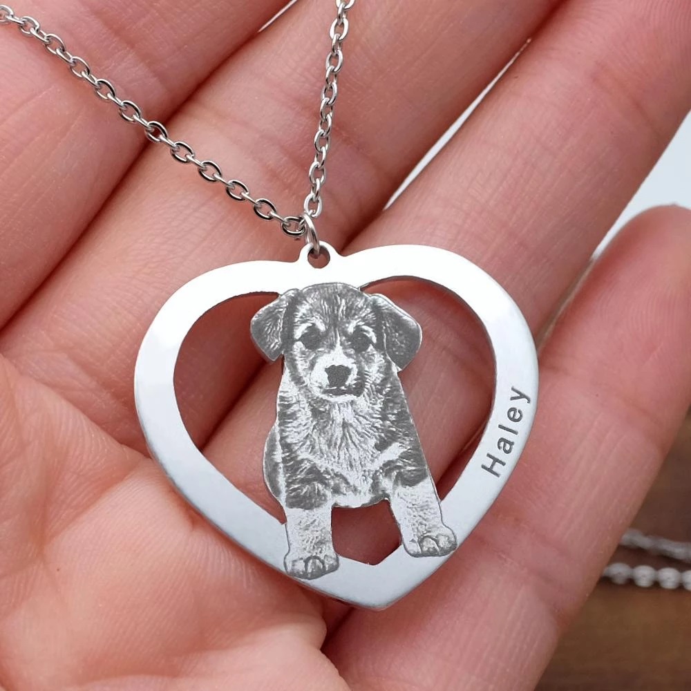 パーソナライズされたペット写真ネックレス、カスタムポートレー - Pet Portrait Custom のレビューと価格